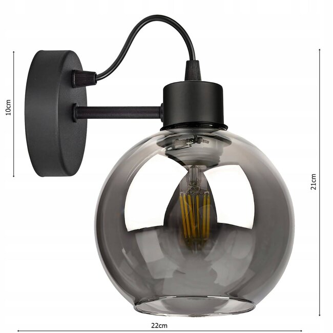 Kinkiet Lampa Ścienna LX- 1163 Czarna 1x E27 LEDLUX